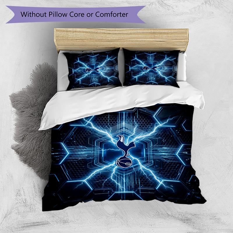 Tottenham Hotspur Pattern Printed 3PCS Bedding Set Soft Skin-Friendly Washable Duvet Cover & Pillowcases Set All Season Bedroom
