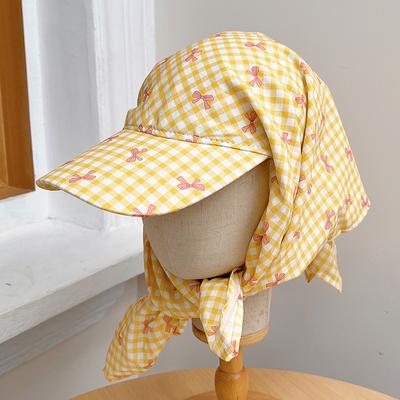 Корейская версия, Быстросохнущая бандана с цветными блоками, Кепка «утиный язык», Летняя защита от солнца, Защита шеи и лица, Солнцезащитная бандана, Головной убор