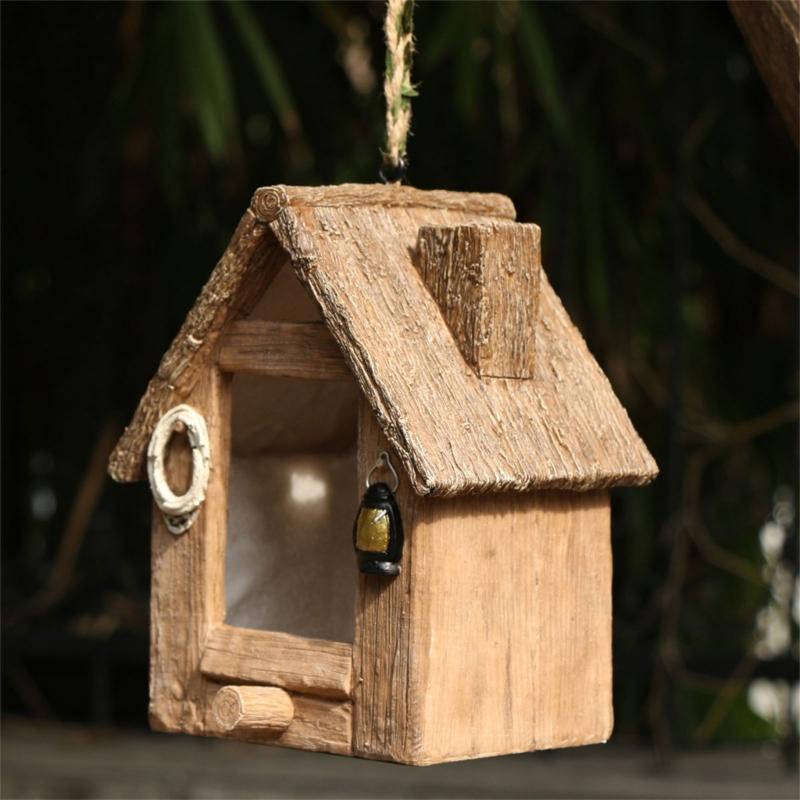 Bird Hut Nest Hanging House for Small Medium Bird Wild BirdhouseS Toy Nest Perches for Courtyards