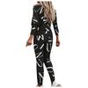 Женские повседневные модные брюки с рукавами с принтом, повседневный спортивный женский костюм