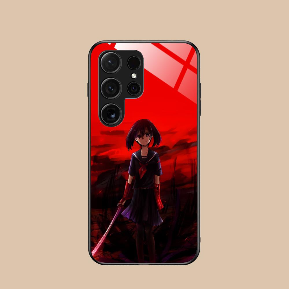 Стеклянный чехол для мобильного телефона Akame Kurome для Samsung Galaxy A56 55 54 53 52 51 36 35 34 23 16 15 5G Цветная обложка