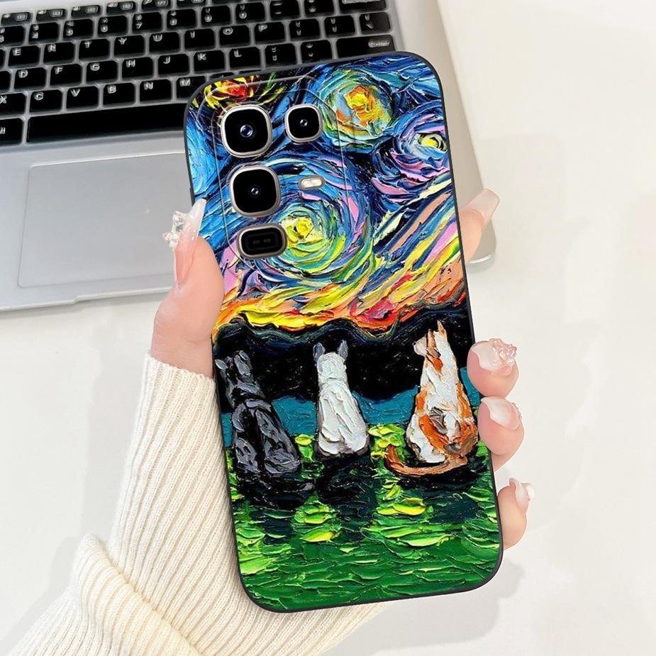 Чехол для Infinix Note 50 4G Note 50S X6870 Милый Кот Динозавр Мультяшная Обложка Мягкий Силиконовый Чехол Для Infinix Note 50 Pro Plus Корпус