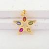 New Unique 18k Gold Zircon Charms Pendant Jewelry Copper Inlaid CZ Heart Star Moon Eyes Necklace Pendant Accessories DIY Jewelry