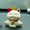Waving Arm Mini Lucky Cat Figure Shake Head Maneki Neko Ornament  Christmas