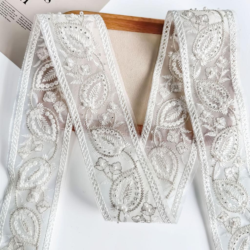 6 см Экзотический стиль Вышивка бисером Штрих-код Одежда Этническая одежда Манжеты Воротник Декоративное кружево Аксессуары