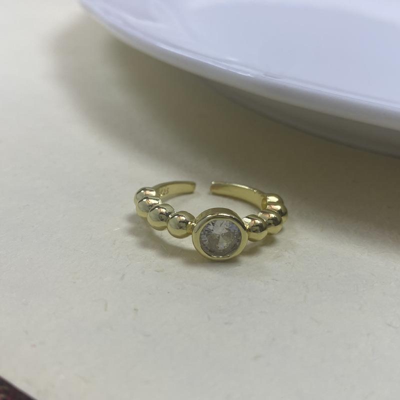 Unique Geometric Design Copper Ring For Women With Adjustable Fit And Colorful Zircon Stones