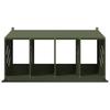 4 Compartment Chicken Nesting Box in Olive Green Metal