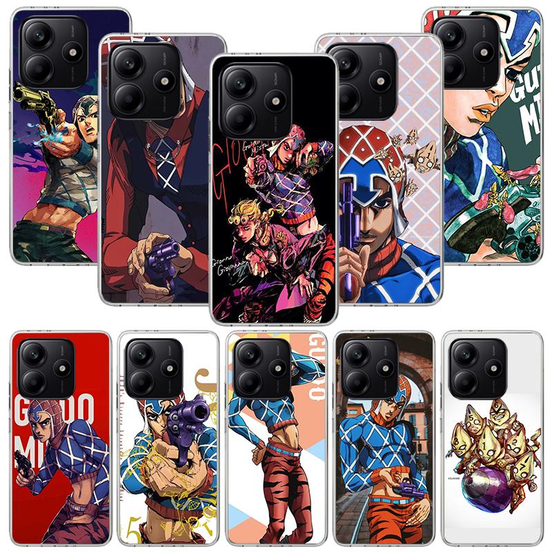Чехол для телефона JoJo Adventure Guido Mista для Xiaomi Redmi Note 13 14 15 Pro Plus 12S 12 14S 11S 11E 10 10S 11 11T 5G 4G Cover Coque