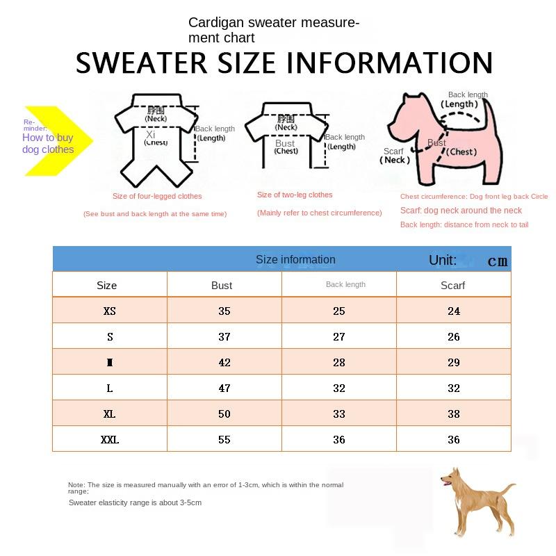New Designer Tide Brand Pet Sweater Autumn/winter Knitted Cardigan Puppy Clothes Dog Costume Bago Teddy Dog Clothing