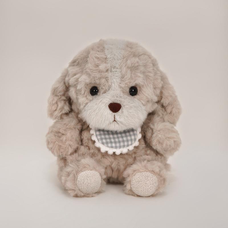 Cute little milk dog doll soft cute sitting bib love pet dog plush toy soothing doll gift