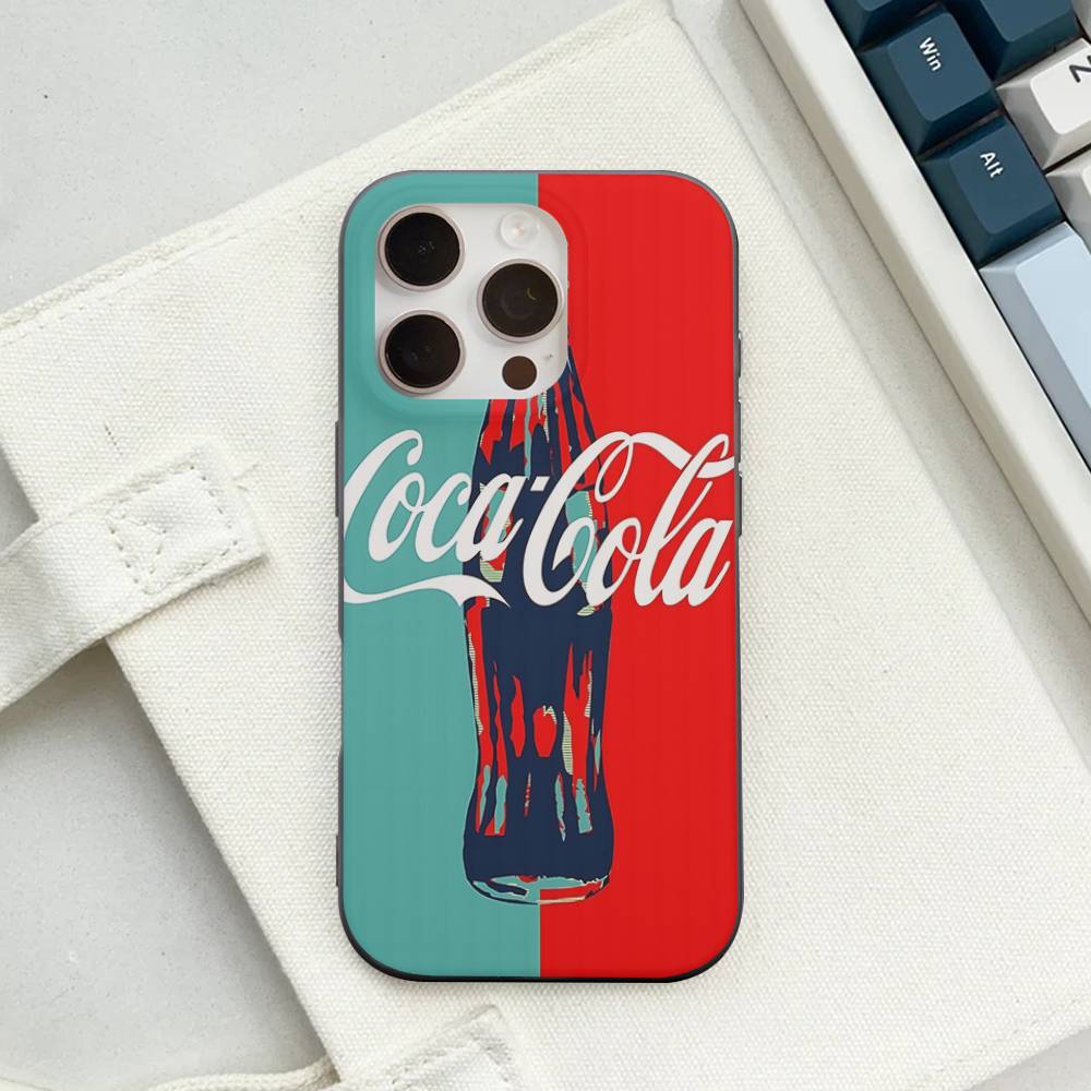 C-CocaS-Модный чехол для телефона с рисунком Колы для IPhone 17 16 15 14 13 12 11 ProMax Plus Волнистый чехол Ударопрочный