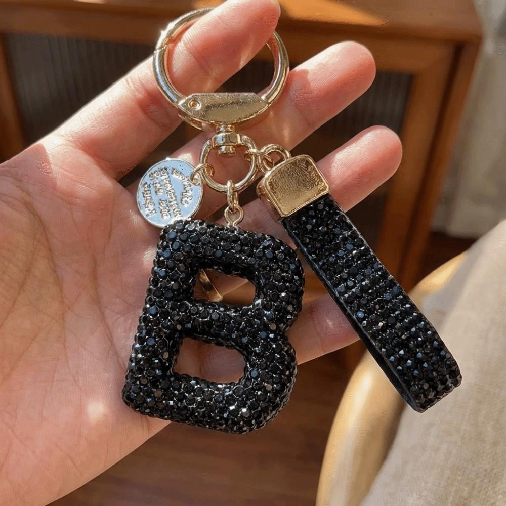 Счастливый Амулет Буква Брелок Блестящий Подвеска на Сумку Изысканный Хрустальный Подвеска-Буква Женский Аксессуар