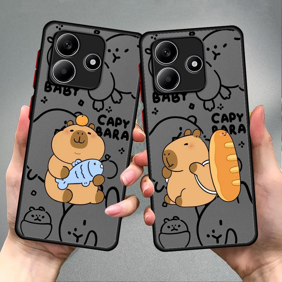 Чехол-накладка для телефона Funda Back для Xiaomi Redmi Note 14 11 A4 14C 13C 10 12 13 Pro Plus 9S Милая Капибара