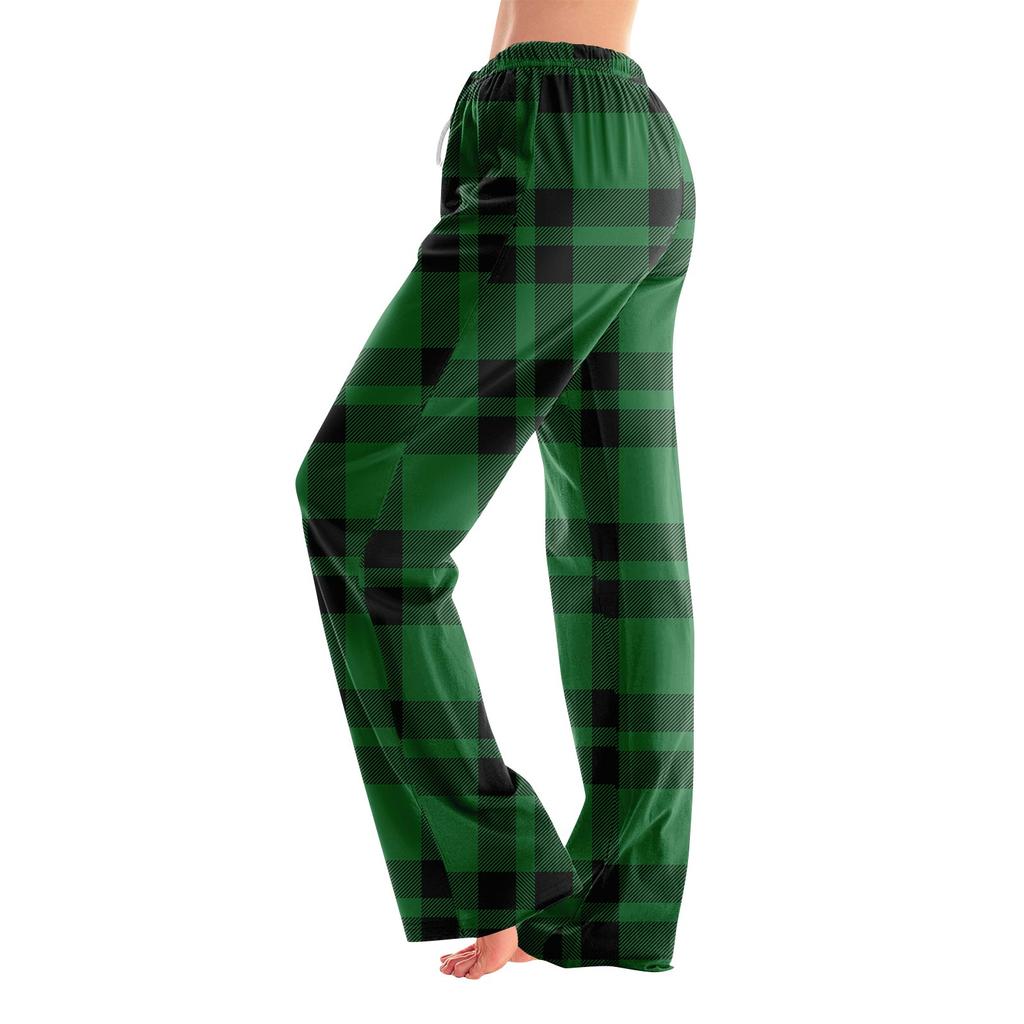 Pajama Pants Sleepwear Casual Drawstring Elastic Waist Pants Comfy Straight Yoga Loose Trousers