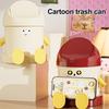 Desktop Trash Can Cute Eyes Design Cartoon Shape Lightweight Portable Flip Cover Trash Can Kitchen Office Waste Bin