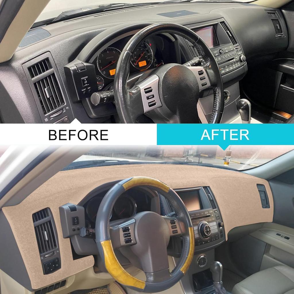 Dash Cover Fit for Infiniti FX35 FX45 2003 2004 2005 2006 2007 2008,Dashboard Cover Mat Pad (Beige)