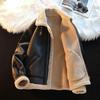 Men's Trendy Suede Motorcycle Jacket - Lambswool Lined & Cotton Padded