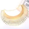 Fashion Solid Color Curved Design Women Metal Necklace Collar For Trendy Outfit