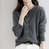 Круглый вырез вязаный кардиган женский осенний иностранный стиль ленивый свободный топ больших размеров корейский свитер куртка