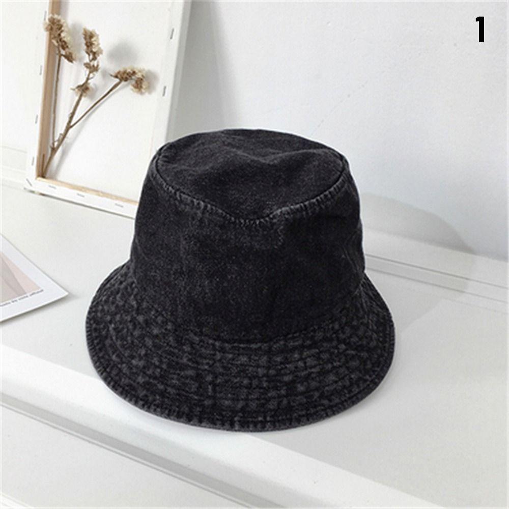 Denim Fabric Beach Cap Women Men Suede Panama Hat Fisherman Hat Sunbonnet Cotton Bucket Hats