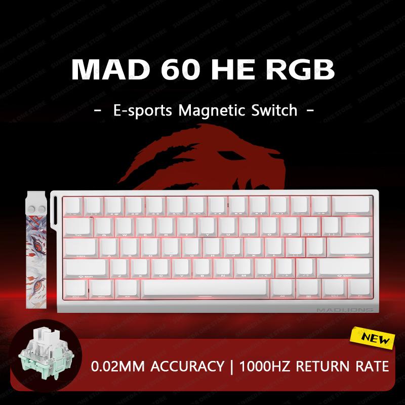 MADLIONS Mad60 Mad68 HE Механическая клавиатура Магнитный переключатель Madcatz Mad60he Проводная игровая клавиатура Rapid Trigger Custom Keyboard