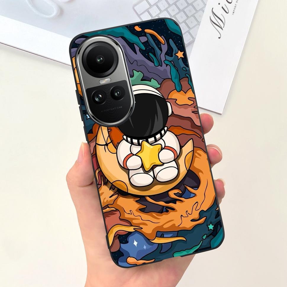 For Oppo Reno10 Case Luxury Colourful Painted Cover Soft Silicone Phone Case For Oppo Reno 10 Reno10 Pro 5G Back Cover Bumper