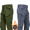 Men's Outdoor Sports Trekking Fleece Pants Sweatpants Multi-pocket Pants City Warm Cargo Pants