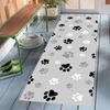 Cute Cat Paw Print Runner Rug Modern Pet Lover Carpet for Hallway, Kitchen, Bedroom, Living Room Washable Non Slip Floor Mat