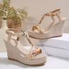 Женские босоножки на платформе, удобные, дышащие, модные, горячие, летние, новые, повседневные, дизайнерские, сандалии, неглубокая обувь для женщин