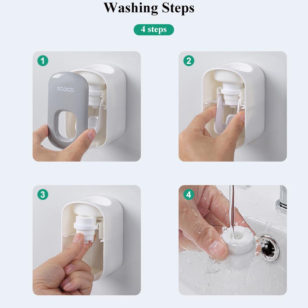 Набор аксессуаров для ванной комнаты Автоматический дозатор зубной пасты Настенное крепление Соковыжималка для зубной пасты Держатель зубной пасты Стойка