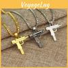 Uzi Submachine Gun Geometric Alloy Pendant Chain Necklace For Men And Women Fashion Accessory