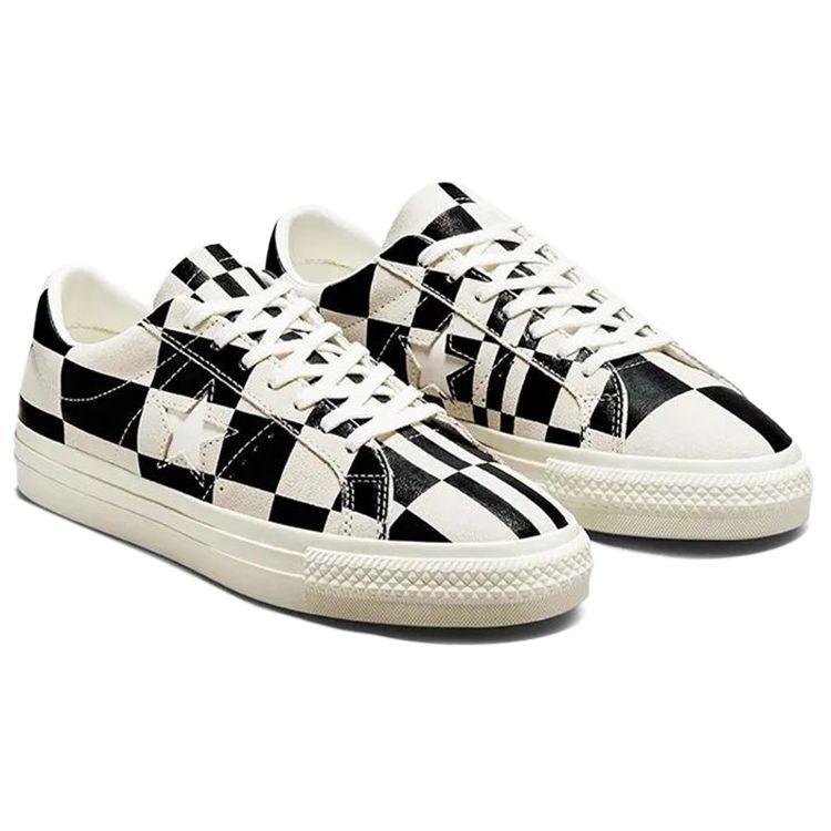 Converse One Star Low Warped Board - Бело-черные кроссовки унисекс 172352C