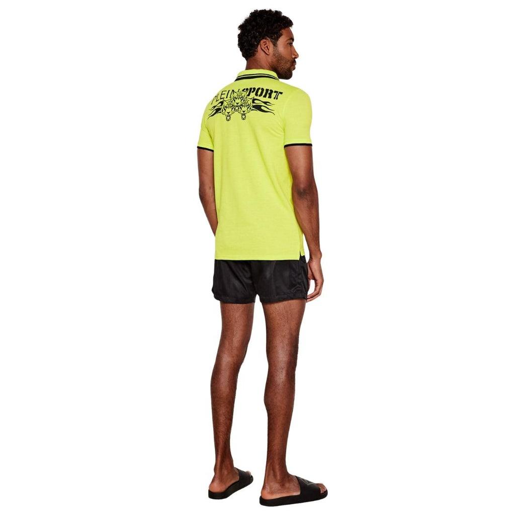 Plein Sport Mens Large Logo Cotton Blend Polo Shirt