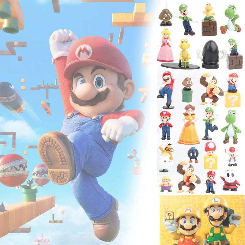 Super Mario Red And Green Mushroom Character Blind Box Figurines Set Of 24 Unique Designs