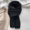 Knitting Scarf Solid Color Thickened Warm Women Scarf Cold Weather Thermal Neck Wrap Casual Outfit Scarf