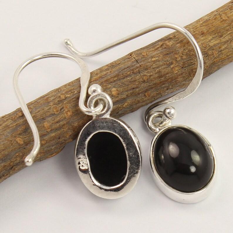 Серьги с черным ониксом, женские серьги с подвесками, серьги ручной работы, подарок для мамы, подарок на день Святого Валентина, серьги из серебра 925 пробы