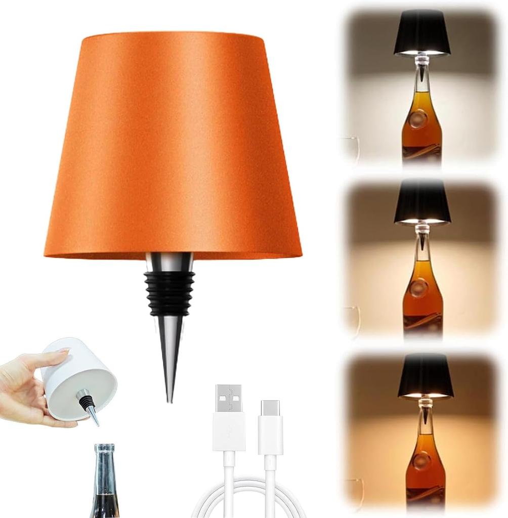 Беспроводной светильник для бутылок, портативный светодиодный беспроводной светильник для бутылок, 3 режима, затемнение, перезаряжаемый, сенсорный светильник для спальни, настольная лампа для подарка на день рождения, Рождество