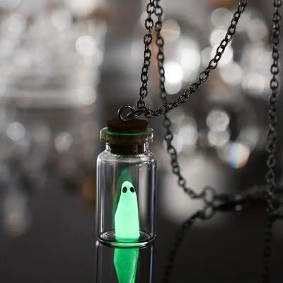 Светящийся кулон-ожерелье 'Маленький привидение в бутылке' на Хэллоуин для женщин, ювелирные изделия, подарки на фестиваль