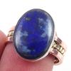 Натуральный лазурит драгоценный камень 925 стерлингового серебра ювелирные изделия двухцветное кольцо S.7 P2D70