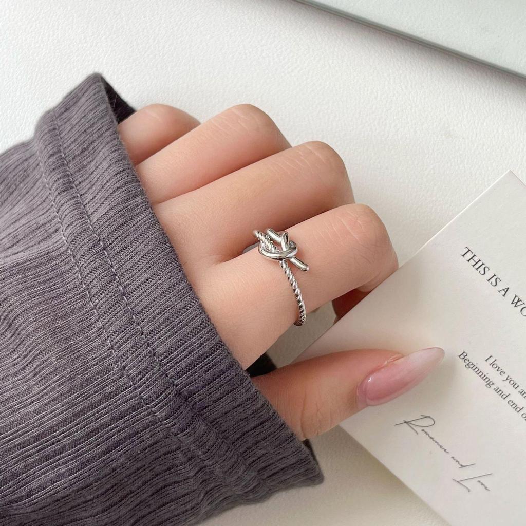 3D Wave Heart Knot Open Ring - Adjustable Size, Simple Cool Style Jewelry