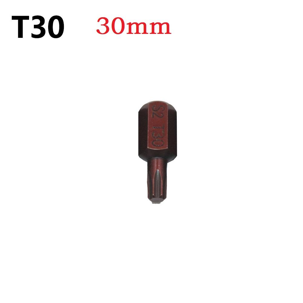 1PC Torx Star Screwdriver Bits 30mm/75mm Hex Shank T20/T25/T30/T40/T45/T50/T55 Impact Driver Magnetic Anti Slip Electric Hex