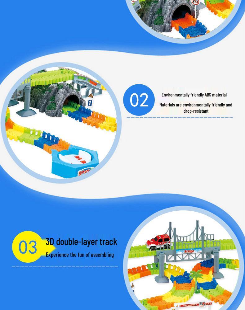 Children's DIY Electric Racing Car & LED Train Educational Toy Set