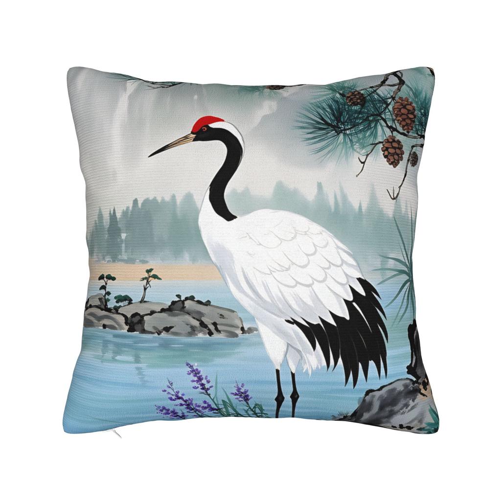 Chinese Style Crane Pillow Cover Fashion Pillow Case For Sofa Home Decor Design Pillowcases Birthday Gift