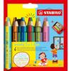 Пенал - stabilo - woody 3 в 1 - 6 цветов - точилка в комплекте - смешанный для детей