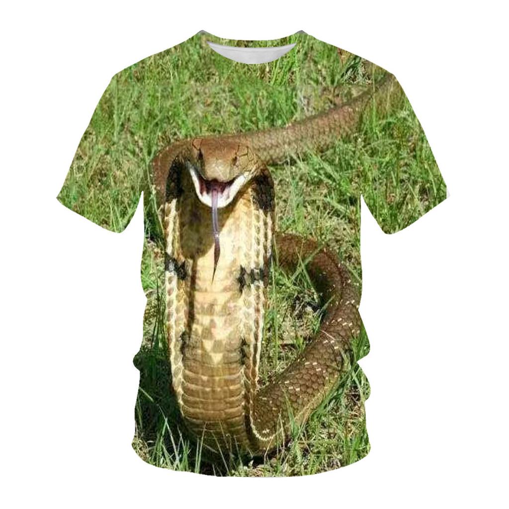Hip Hop Summer Short Sleeve T Shirts Snake Series 3D Printed T Shirt Streetwear Men's Animal Tees Casual Outfit