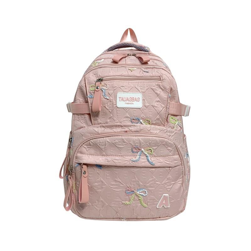 School bag new style, large capacity backpack for girls' middle and high school students, fresh and cute, casual versatile backpack for elementary