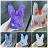 Fluffy Gothic Rabbit Compact Stitched Bunny Bag Pendant Halloween Plushie  Goth Lovers