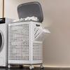 Large Capacity Folding Dirty Clothes Basket Plastic Dust-proof Rolling Laundry Basket Detachable with Mute Wheels