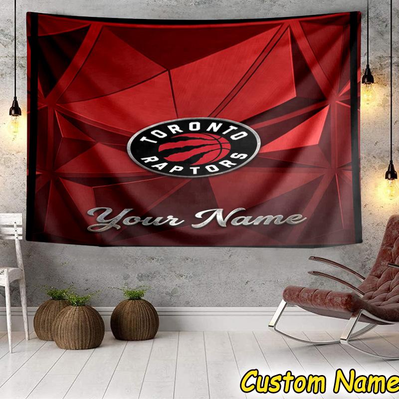 Custom Name Raptors basketball Logo Tapestry Room Decoration Wall Hanging for Living Room Bedroom, dormitory, Birthday and Christmas gifts