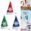 10Pcs Christmas Cutlery Holders Santa Claus Hat Plush Tiny Wine Bottle Cap for Home